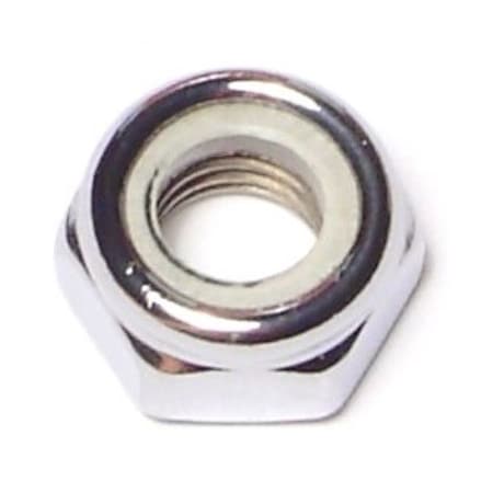 Midwest Fastener Nylon Insert Lock Nut, M8-1.25, Steel, Class 8, Chrome Plated, 10 PK 74572